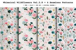 Whimsical Wildflowers Seamless Pattern Vol.2.8 - 4 PNG Product Image 1