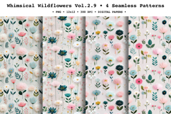 Whimsical Wildflowers Seamless Pattern Vol.2.9 - 4 PNG Product Image 1