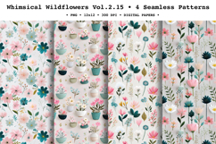 Whimsical Wildflowers Seamless Pattern Vol.2.15 - 4 PNG Product Image 1