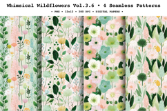 Whimsical Wildflowers Seamless Pattern Vol.3.6 - 4 PNG Product Image 1