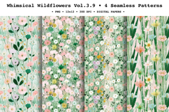 Whimsical Wildflowers Seamless Pattern Vol.3.9 - 4 PNG Product Image 1
