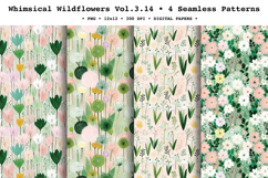 Whimsical Wildflowers Seamless Pattern Vol.3.14 - 4 PNG Product Image 1