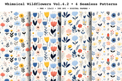 Whimsical Wildflowers Seamless Pattern Vol.4.2 - 4 PNG Product Image 1