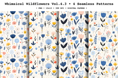 Whimsical Wildflowers Seamless Pattern Vol.4.3 - 4 PNG Product Image 1