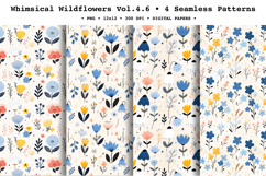 Whimsical Wildflowers Seamless Pattern Vol.4.6 - 4 PNG Product Image 1