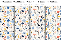 Whimsical Wildflowers Seamless Pattern Vol.4.7 - 4 PNG Product Image 1