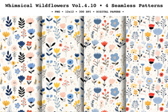 Whimsical Wildflowers Seamless Pattern Vol.4.10 - 4 PNG Product Image 1