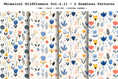 Whimsical Wildflowers Seamless Pattern Vol.4.11 - 4 PNG Product Image 1