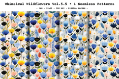 Whimsical Wildflowers Seamless Pattern Vol.5.5 - 4 PNG Product Image 1