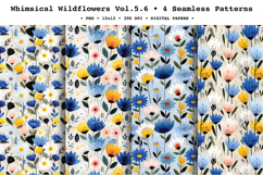 Whimsical Wildflowers Seamless Pattern Vol.5.6 - 4 PNG Product Image 1