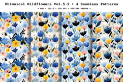 Whimsical Wildflowers Seamless Pattern Vol.5.9 - 4 PNG Product Image 1