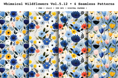 Whimsical Wildflowers Seamless Pattern Vol.5.12 - 4 PNG Product Image 1