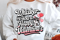 Whisker Ing You A Happy Valentine’s Sublimation PNG Design Product Image 2