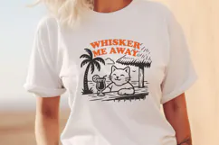 Whisker Me Away SVG Tropical Cat Cocktail Funny PNG Design Product Image 2