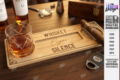 Whiskey and Cigar Holder Laser Cut Bundle | Serving Tray SVG Product Image 14