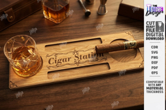 Whiskey and Cigar Holder Laser Cut Bundle | Serving Tray SVG Product Image 15