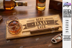 Whiskey and Cigar Holder Laser Cut Bundle | Serving Tray SVG Product Image 16
