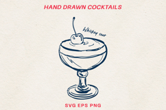 Hand Drawn Cocktail BUNDLE Line Art SVG | Vintage Drink PNG Product Image 13