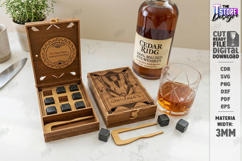 Whiskey Stones Storage Box Laser Cut | Whiskey Accessories Product Image 1