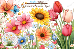 Whimsical Mother's Day Flowers Clipart, Mother's Day Flowers Product Image 1