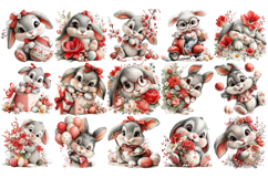 Whimsical Easter Bunny PNG Bundle, Easter Sublimation PNG Product Image 3