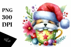 Cute Pig with Santa Hat PNG Product Image 1