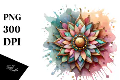 Abstract Pastel Wooden Stained Sunflower, PNG Product Image 1