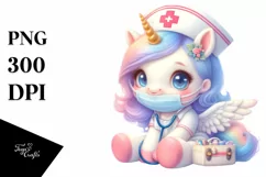Cute Baby Unicorn in Pastel Watercolor Product Image 1