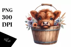 Cute Baby Highland Cow, PNG Product Image 3