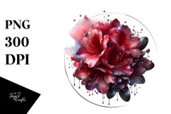 Glossy Rhododendron Watercolor Clipart Product Image 3