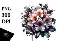 Glossy Rhododendron made of Shiny like Material | Watercolor Product Image 3