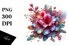 Glossy Rhododendron made of Shiny like Material | Watercolor Product Image 1