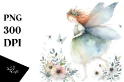 Washed Watercolor Boho Fairy PNG Product Image 1