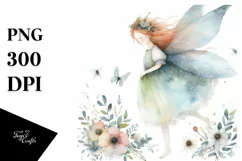 Washed Watercolor Boho Fairy PNG Product Image 3