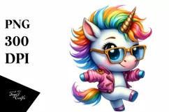 Dancing Cute Baby Unicorn Clipart Product Image 3