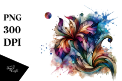 Abstract Wooden Iris | Watercolor Splash Clipart Product Image 1