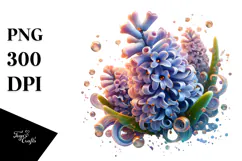 Glossy Hyacinth, Watercolor PNG Product Image 1