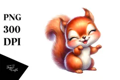 Cute Energetic Baby Squirrel PNG Product Image 1