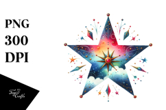Watercolor Colorful Star PNG Product Image 1