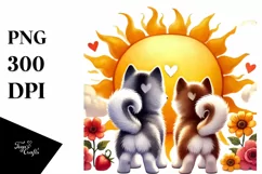 Cute Siberian Husky Sun PNG Product Image 1