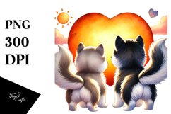 View from Behind Siberian Husky Heart Shape PNG Product Image 1