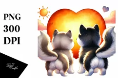 View from Behind Siberian Husky Heart Shape PNG Product Image 1