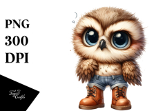 Baby Owl wearing Boots Product Image 1