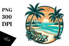 Tropical Beach Chairs, PNG Product Image 1