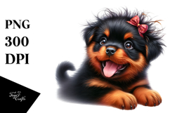 Baby Rottweiler with Crazy Fur, Transparent PNG Product Image 1