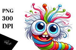 Colorful Smiling Baby Worm Cartoon Product Image 1