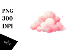 Simple Pinkish Watercolor Cloud PNG Product Image 1