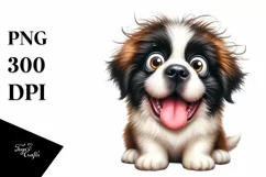 Funny Saint Bernard Popping Eyes Clipart Product Image 3