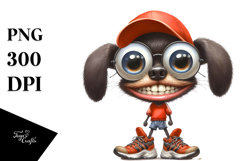 Watercolor Expressive Dog with Confused Smile Product Image 1