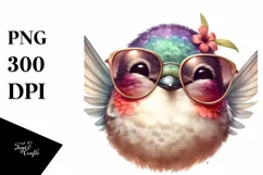 Washed Hummingbird Portrait Smiling | Clipart Product Image 3